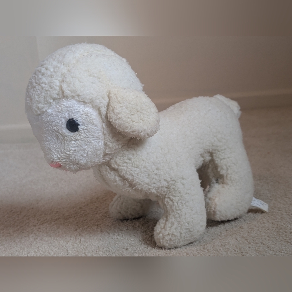 Plush White Lamb Dog Toy